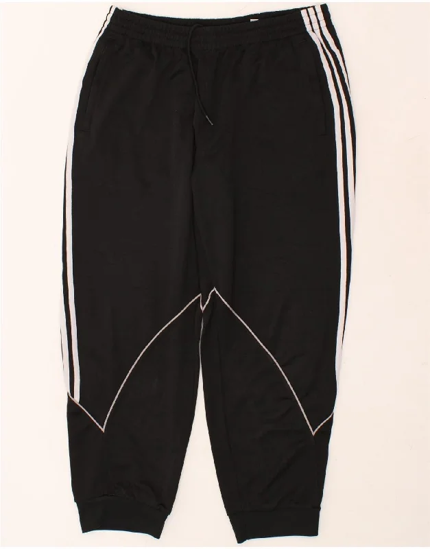 ADIDAS Mens Tracksuit Trousers Joggers XL Black Polyester