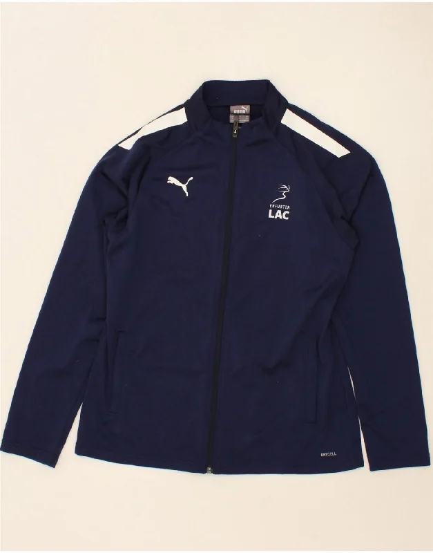 PUMA Womens Graphic Tracksuit Top Jacket UK 12 Medium Navy Blue