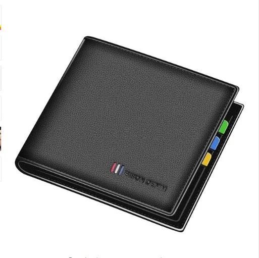 Wallet men's short leather youth ultra-thin wallet genuine leather cross section student wallet Wallet men's short leather youth ultra-thin wallet genuine leather cross section student wallet