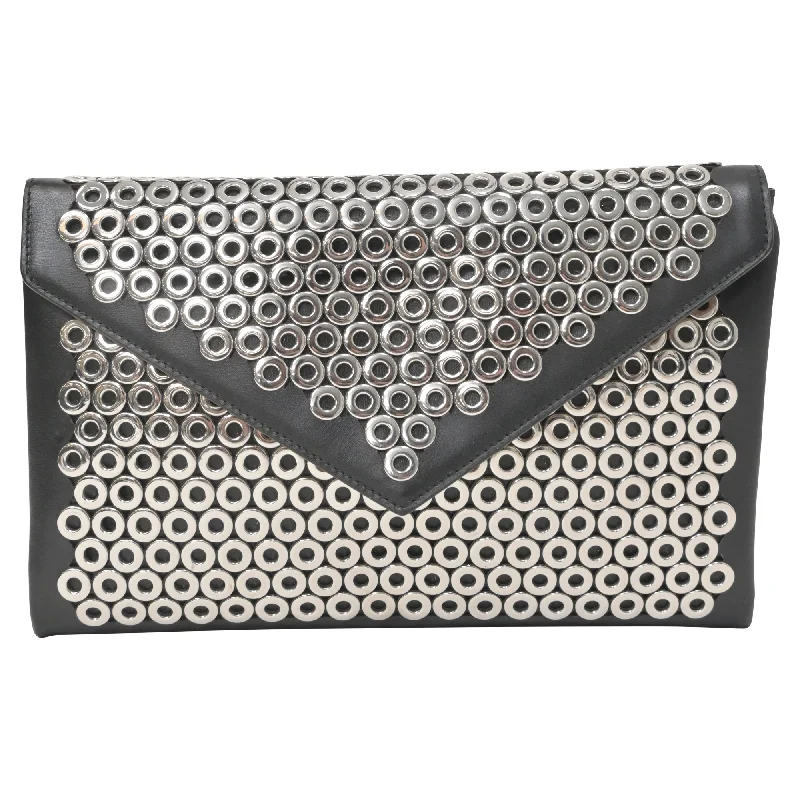 Alaïa Studded Clutch in Black Leather