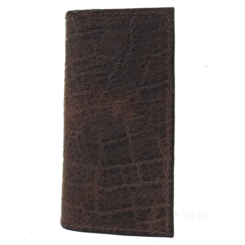 CB54 - Expresso Elephant Print Checkbook Wallet