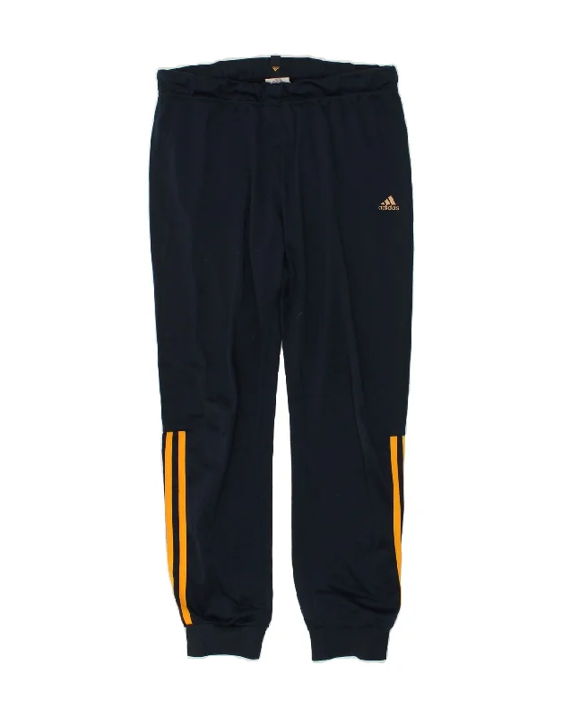 ADIDAS Mens Tracksuit Trousers Joggers UK 34/36 Small Navy Blue Polyester