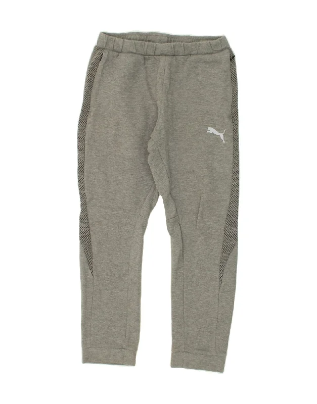 PUMA Mens Tracksuit Trousers Joggers Medium Grey Cotton