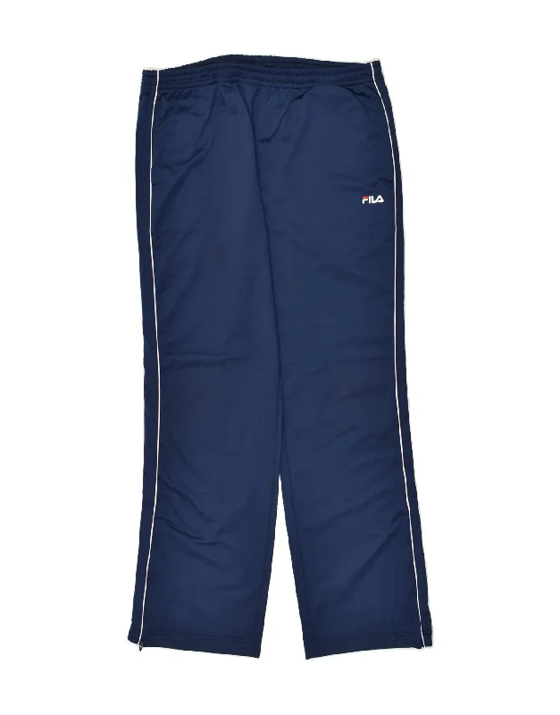 FILA Mens Tracksuit Trousers Large Navy Blue Polyester