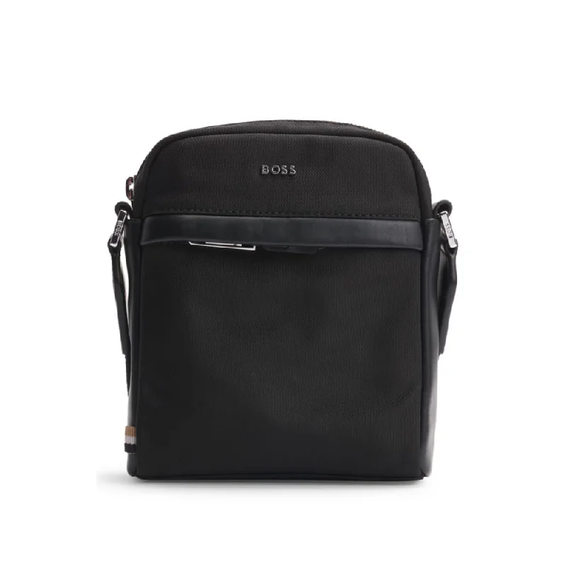 Reporter bag with logo lettering and detachable strap