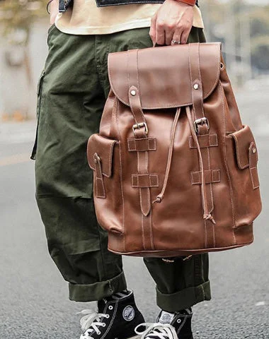Cool Black Leather Mens Travel Large Backpack Work Handbag 16 inches Work Backpack For Men Cool Black Leather Mens Travel Large Backpack Work Handbag 16 inches Work Backpack For Men