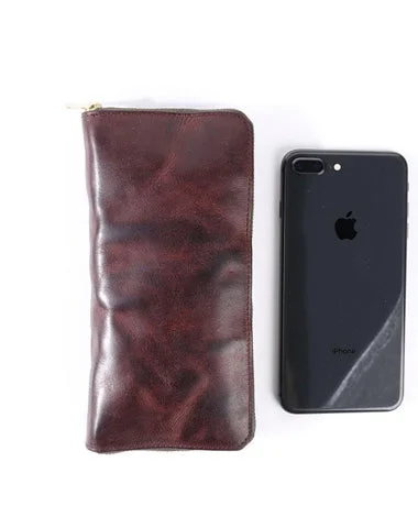 Cool Leather Mens Coffee Long Wallet Zipper Clutch Bag Phone Wallet Long Wallet For Men Cool Leather Mens Coffee Long Wallet Zipper Clutch Bag Phone Wallet Long Wallet For Men