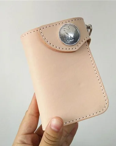 [On Sale] Handmade Mens Leather Biker Chain Wallet Cool Small Biker Wallet with Chain