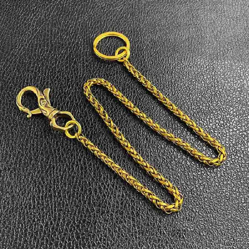 Fashion Brass 18" Mens Dragon Ring Key Chain Gold Pants Chain Wallet Chain Motorcycle Wallet Chain for Men
