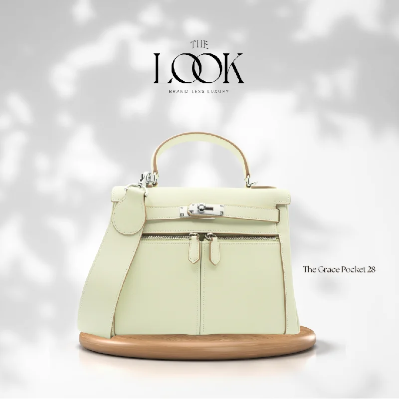 The Grace 28 Pocket Swift Leather in Chalk SHW by The Look