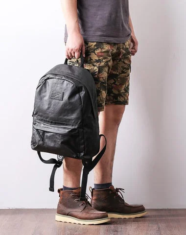 Cool Black Nylon Backpack Men's 14 inches Waterproof Backpack School Backpack For Men Cool Black Nylon Backpack Men's 14 inches Waterproof Backpack School Backpack For Men