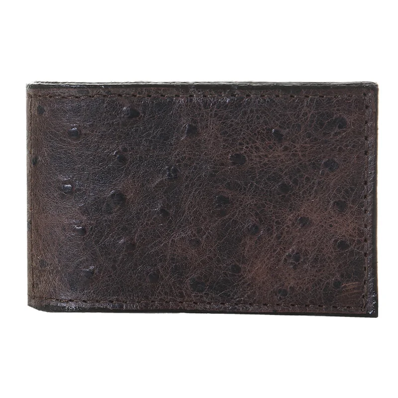 MC143 - Brown Ostrich Print Money Clip