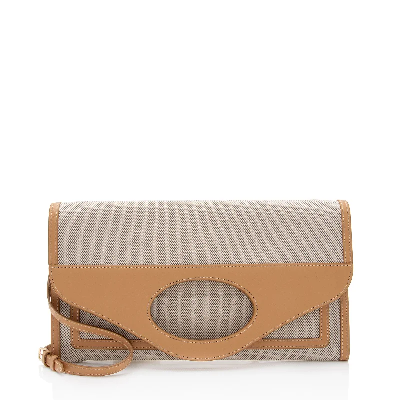 Burberry Canvas Logo Small Pocket Clutch