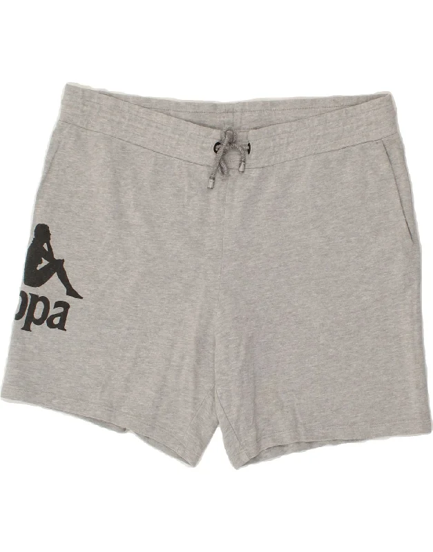 KAPPA Mens Graphic Sport Shorts XL Grey Cotton