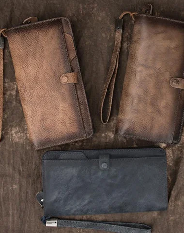 COOL MENS LEATHER Brown Bifold ZIPPER LONG CLUTCH WALLETS VINTAGE Brown Wristlet Long WALLET FOR MEN COOL MENS LEATHER Brown Bifold ZIPPER LONG CLUTCH WALLETS VINTAGE Brown Wristlet Long WALLET FOR MEN