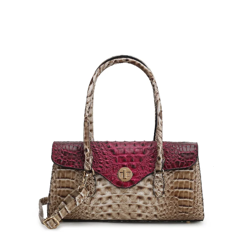 Liviana Croc-Embossed Shoulder Bag