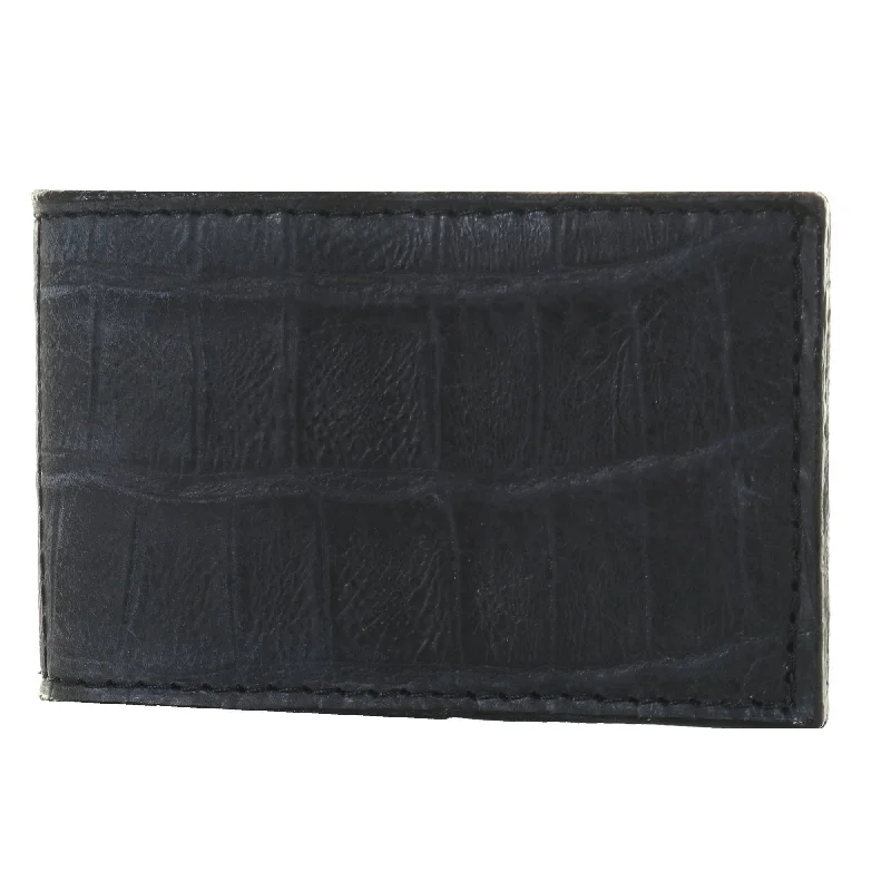 MC148 - Black Knife Tail Gator Print Money Clip