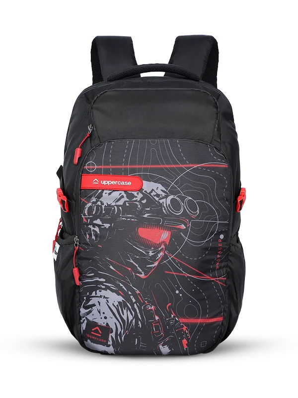 uppercase Pixel 04 Laptop Backpack Triple Compartment School Bag 31L Black