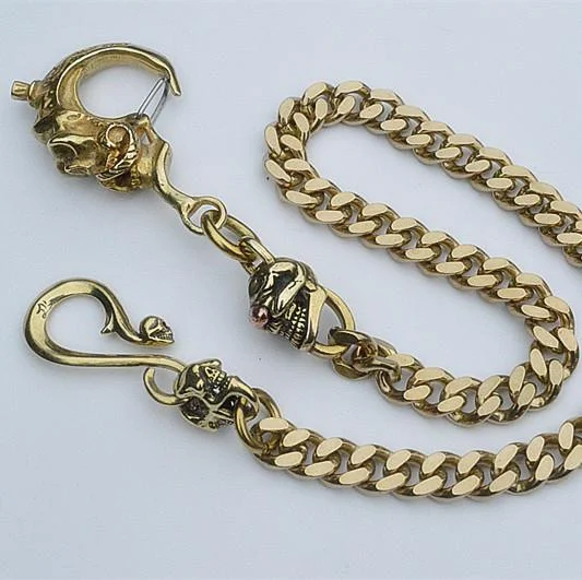 Solid Brass Cool Punk Rock Skull Wallet Chain Biker Trucker Wallet Chain Trucker Wallet Chain for Men Solid Brass Cool Punk Rock Skull Wallet Chain Biker Trucker Wallet Chain Trucker Wallet Chain for Men
