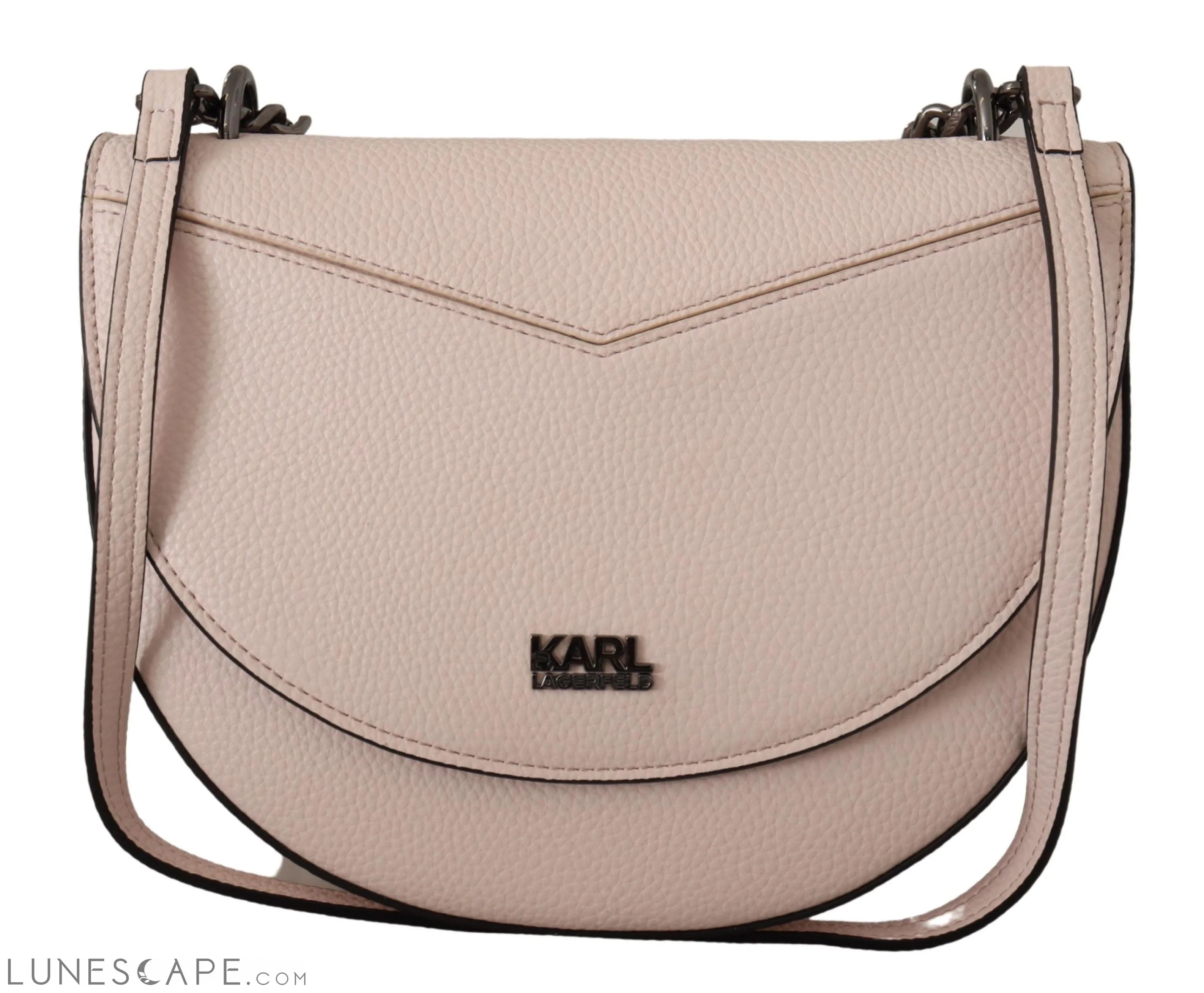 Karl Lagerfeld Elegant Mauve Light Pink Leather Shoulder Bag