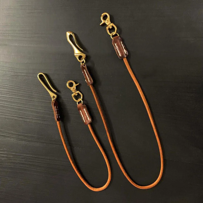 Badass Tan Vintage Leather Long Wallet Chain Cool Punk Rock Biker Wallet Chain Trucker Wallet Key Chain for Men Badass Tan Vintage Leather Long Wallet Chain Cool Punk Rock Biker Wallet Chain Trucker Wallet Key Chain for Men