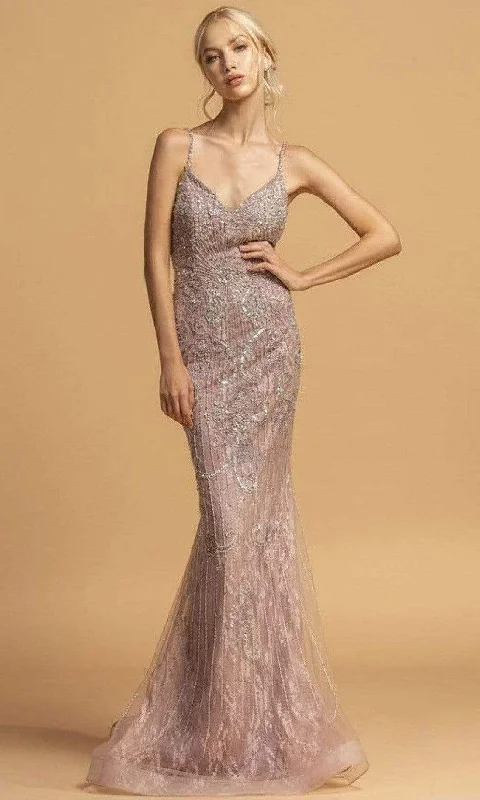 Aspeed Design - L2230 Appliques A-Line Evening Dress