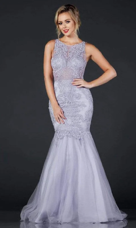 Aspeed Design - L2368 Illusion Jewel Trumpet Dress